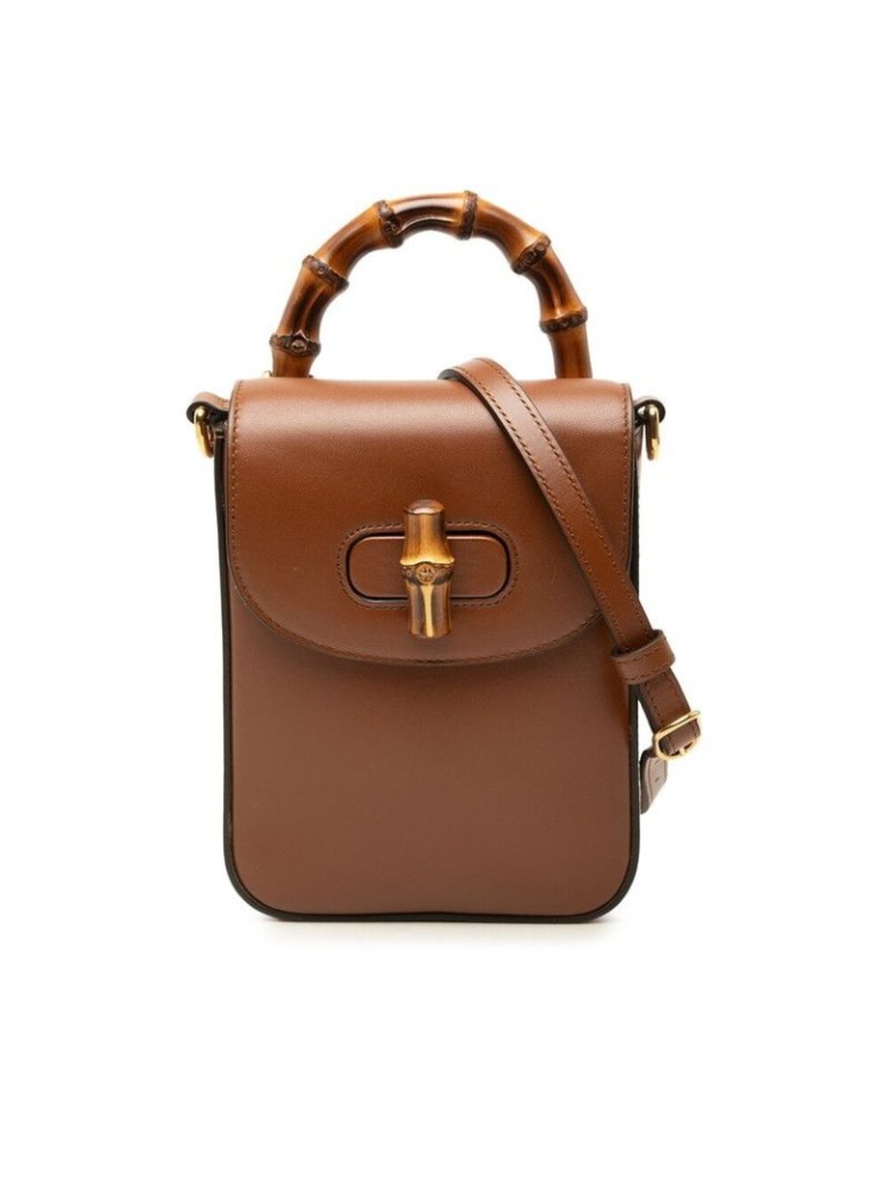 Gucci Bamboo Shoulder Bag Mini Backpack 3way Brown Leather